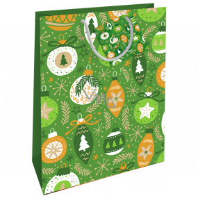 Nekupto Gift paper bag 32.5 x 26 x 13 cm Christmas green decorations WBL 1955 50