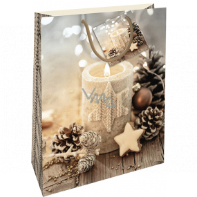 Nekupto Gift paper bag 32.5 x 26 x 13 cm Christmas with candle WBL 1945 01