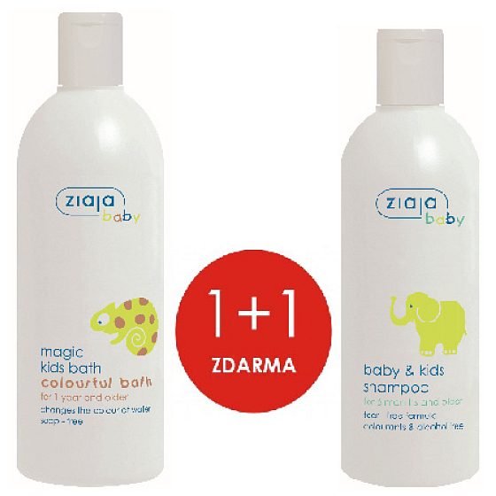 Ziaja Baby Colourful Bath magical bath foam 400 ml + gentle hair shampoo 270 ml, duopack