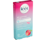 Veet Depilatory wax strips with a gel texture and the scent of nectarine 10 pieces