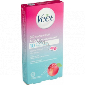 Veet Depilatory wax strips with a gel texture and the scent of nectarine 10 pieces
