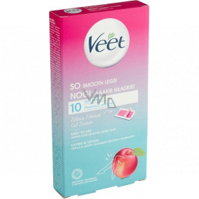 Veet Depilatory Wax Strips with Gel Texture and Nectarine Scent 10 pieces