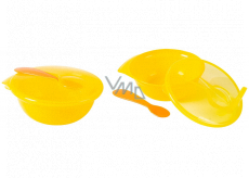 First Steps Travel Feeding Set Yellow bowl with lid + spoon