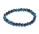 Tiger eye blue bracelet elastic natural stone, ball 6 mm / 16-17 cm, stone of the sun and earth, brings luck and wealth