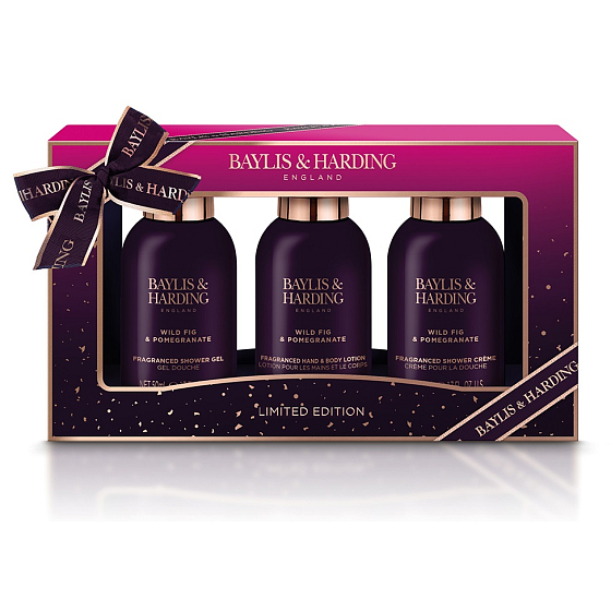 Baylis & Harding Fig and Pomegranate shower gel 100 ml + shower cream 100 ml + hand and body lotion 100 ml, cosmetic set for children