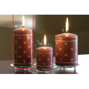 Lima Heart print candle old pink cylinder 60 x 130 mm 1 piece