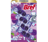 Bref Color Me Time Edition Paper Artist WC block for hygienic cleanliness and freshness of your toilet, colours water purple 4 x 50 g