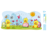 Arch Easter sticker, adhesive-free window film Ducks in flowers 35 x 16 cm