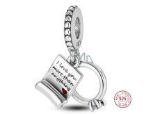 Charm Sterling silver 925 Engagement ring and wedding vows, I love you more than anything 2in1, love bracelet pendant