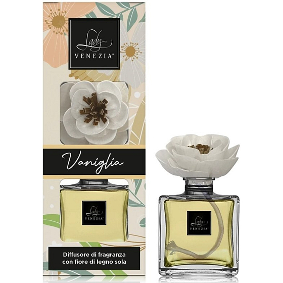 Lady Venezia Dream Vaniglia - Vanilla aroma diffuser with flower for gradual release of fragrance 100 ml