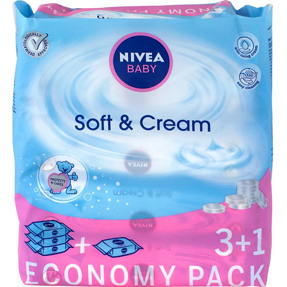 Nivea Baby Soft & Cream cleansing wipes for children 4 x 63 pieces