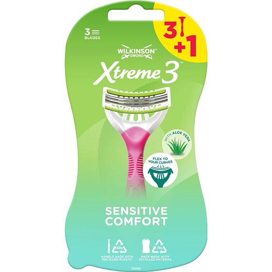 Wilkinson Lady Xtreme 3 Beauty Sensitive 3-blade razor 4 pieces