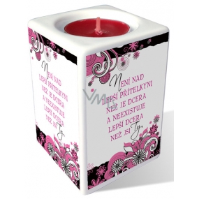 Nekupto Ceramic candlestick There is no better girlfriend than a daughter and there is no better daughter than you 9 x 6 cm