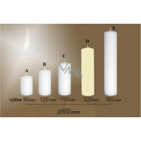Lima Candle smooth ivory cylinder 60 x 220 mm 1 piece