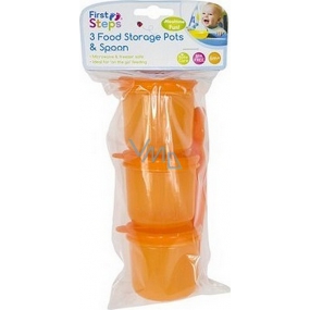 First Steps Travel Feeding Set Orange 3 Containers + Spoon