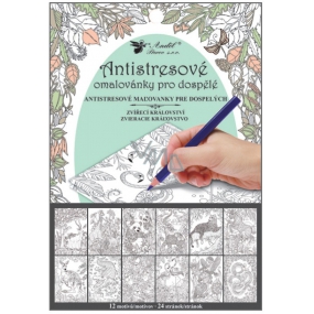 Creative coloring book animal kingdom 12 motifs, 24 sheets 23 x 16 cm