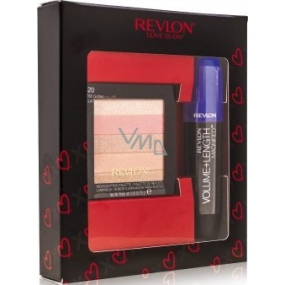 Revlon Volume + Length Magnified Mascara Blackest Black 8.5 ml + Highlighting Palette brightening palette 020 Rose Glow 7.5 g, cosmetic set
