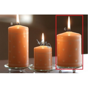 Lima Heart print candle salmon cylinder 70 x 100 mm 1 piece