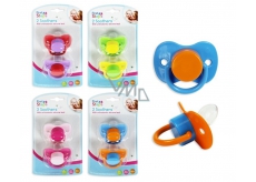 First Steps Bpa Free Ortodontické silikonové šidítko ve tvaru mašličky zeleno-žluté 2 kusy