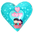Nekupto Magnet Heart turquoise, pink balloons 4 cm