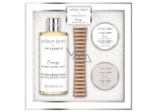 Baylis & Harding Urban Barn Orange, Bergamot and Bay Leaves bath crystals 50 g + cleaning gel 300 ml + body butter 50 ml + massage roller, cosmetic set