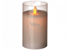 Emos LED candle lit amber, 7.5 x 12.5 cm