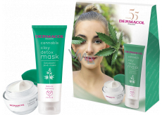 Dermacol Cannabis detoxifying clay mask 100 ml + face cream 50 ml, cosmetic set