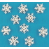 White acrylic flakes with glitter 2 cm 10 pieces in a box
