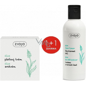 Ziaja Aloe Vera skin cream for dry and normal skin 100 ml + Aloe Vera skin tonic for dry and normal skin 200 ml, duopack