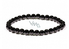 Tourmaline / Skoryl bracelet elastic natural stone, ball 6 mm / 16 - 17 cm, guardian of good mood