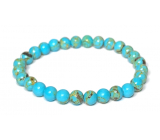 Tyrkenite blue bracelet elastic natural stone, bead 6 mm / 16-17 cm, stone of young people, looking for a life goal