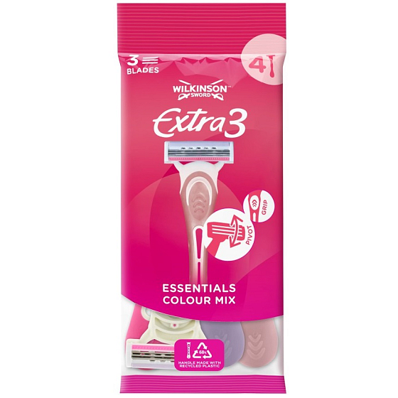 Wilkinson Lady Extra 3 Beauty Essentials disposable razor 3 blades 4 pieces