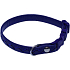 B&F Collar Leatherette adjustable stitched silver waves dark blue 1,2 x 20 - 35 cm