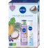 Nivea You Got This Coconut Fresh Blends Banana & Acai shower gel 300 ml + Coconut 48h antiperspirant deodorant spray 150 ml, cosmetic set for women
