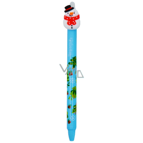 Colorino Rubberized pen Christmas Snowman light blue blue refill 0,5 mm