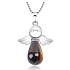 Tiger eye angel pendant natural stone 4,2 x 3 cm, stone of sun and earth, brings luck and wealth