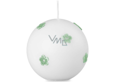 Emocio Mat white with green flowers candle ball 70 mm
