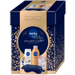 Nivea Golden Care Q10 Firming Bronze Body Lotion 400 ml + Nivea Shea Butter & Botanical Oil Shower Gel 250 ml + Nivea Inposible Black & White Antiperspirant Roll-on 50 ml + Labello Hyaluron Rosé Lip Balm 5.2 g + Satin Sleep Mask 1 piece, Cosmetic Set