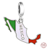 Charm Sterling Silver 925 Mexico Flag - Swinging Map, Travel Bracelet Pendant