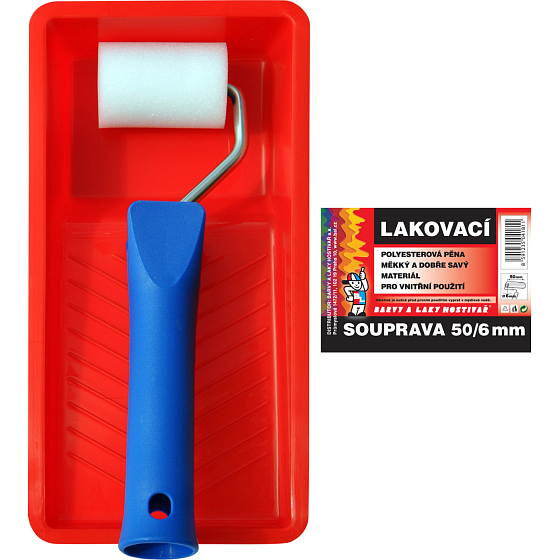 BARVY A LAKY HOSTIVAŘ Moltopren Paint Roller with Holder and Tray, 50 mm