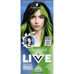 Schwarzkopf Live Ultra Brights semi-permanent hair dye 024 Bright Green 50ml