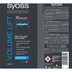 Syoss Volume Lift extra strong fixation, mousse styling gel, fixation 4, 250 ml