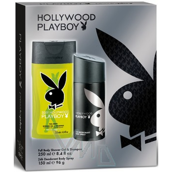 Playboy Hollywood deodorant spray 150 ml + shower gel 250 ml, cosmetic set