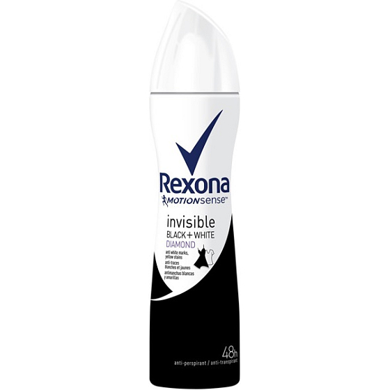 Rexona Invisible Black + White Diamond antiperspirant deodorant spray for women 150 ml