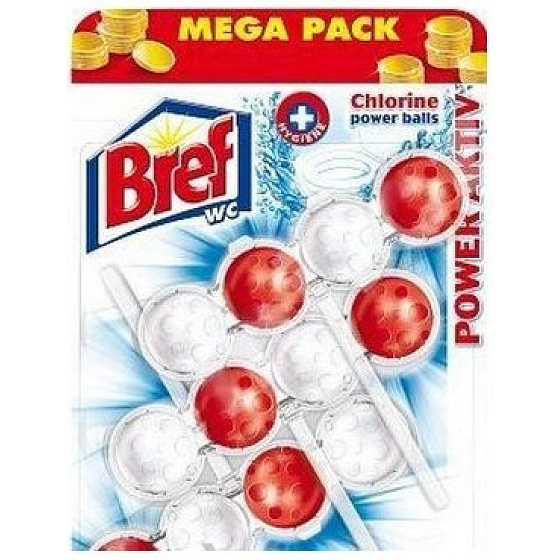 Bref Power Aktiv 4 Formula Chlorine WC block Mega pack 3x50 g