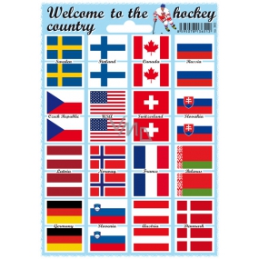 Arch Welcome to the hockey country stickers and tattoos of the flags of the states 12 x 17 cm 1 piece