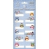 Sheet of Christmas label stickers Owls blue sheet 12 labels