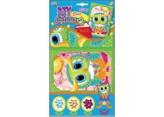 Mosaic with glittering sequins Owls green 23 x 16 cm