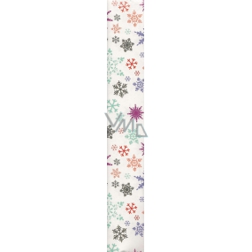 Ditipo Gift wrapping paper 70 x 200 cm Christmas white Colored snowflakes