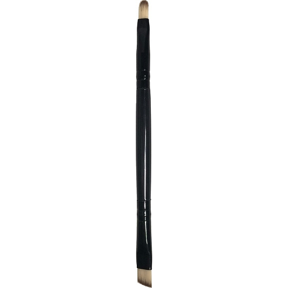 Cosmetic brush with synthetic bristles double-sided angled/rounded black 12,5 cm 1 piece 30190
